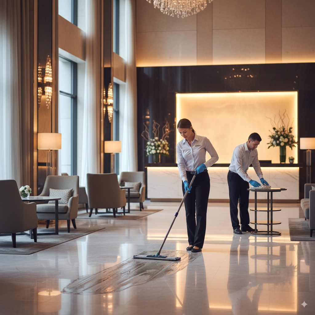 Limpieza profesional en hoteles de Buenos Aires para garantizar espacios impecables y una experiencia confortable para los huéspedes.